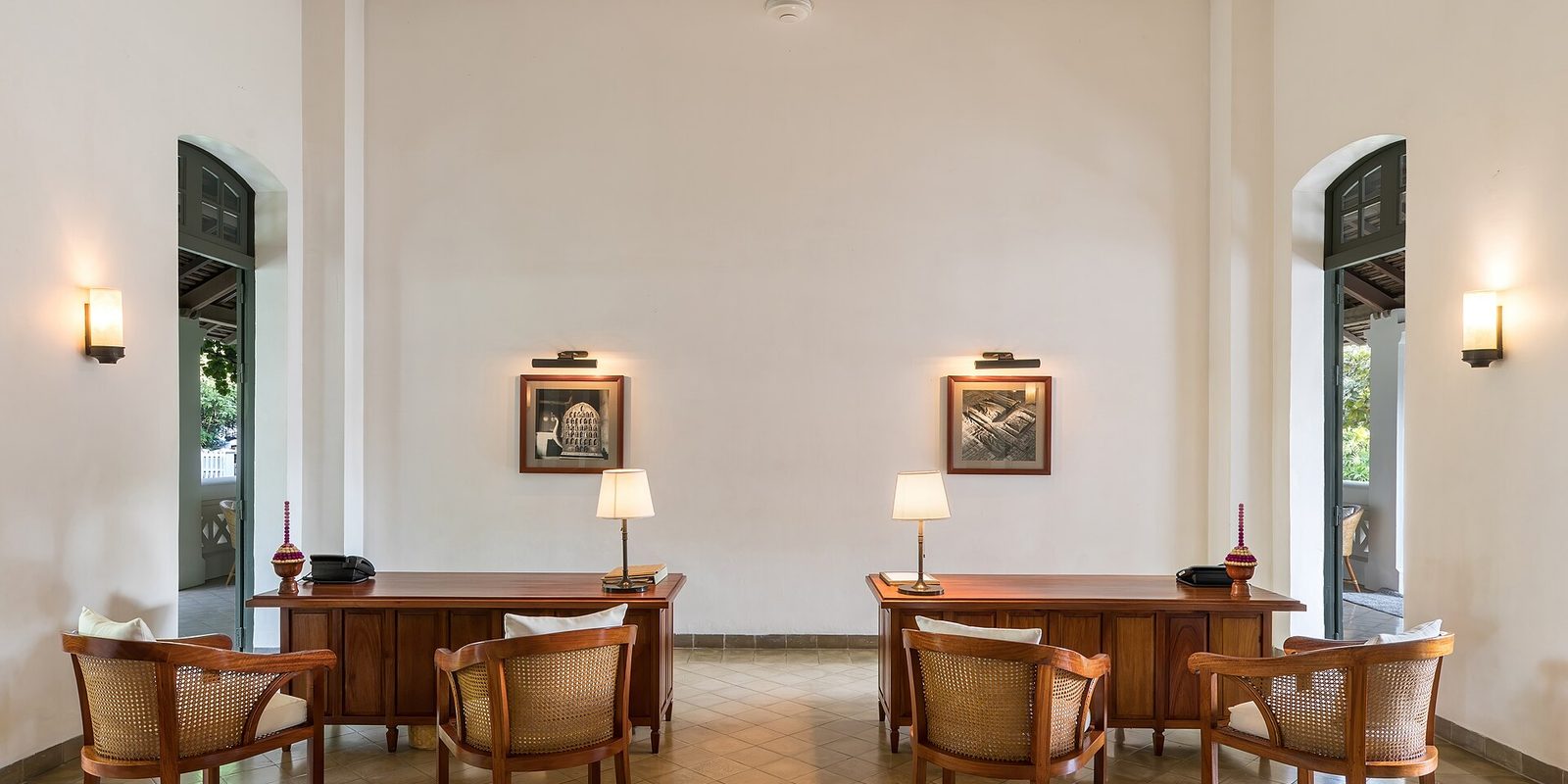 Resepsjon i en hotellobby